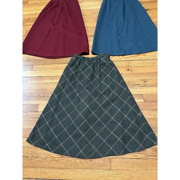 Vintage Talbots Size 4 Wool Tweed A-line High Waist Midi Skirt *Lot of 3* Modest - Picture 2 of 14